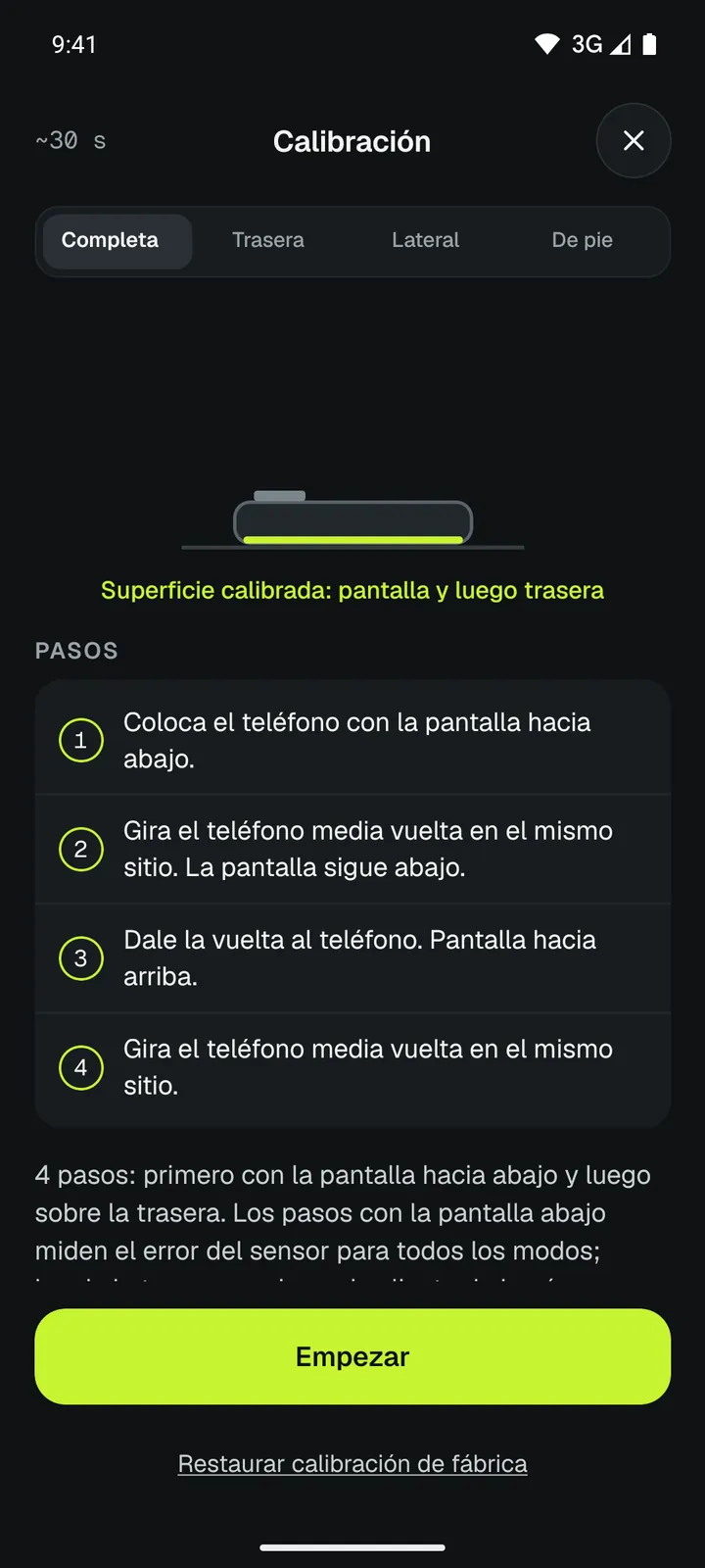 Calibración de Loodis en 4 pasos: calibra en cualquier mesa girando el móvil